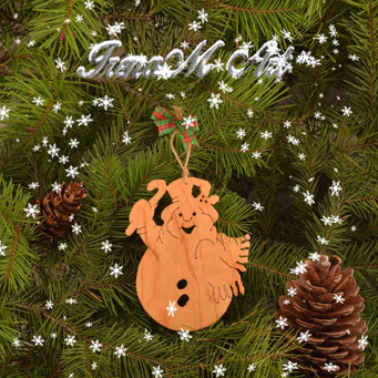 Ръчно изработени изделия от дърво Коледа и Нова година  Ръчно изработени сувенири от дърво Сувенир Снежен човек